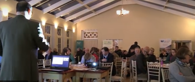 National park rural enterprise manager Dan James addresses an Exmoor Hill Farming Network meeting.