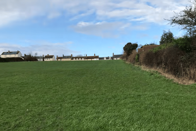 The Glebe Field, High Street, Stogursey, where five large houses are to be built.