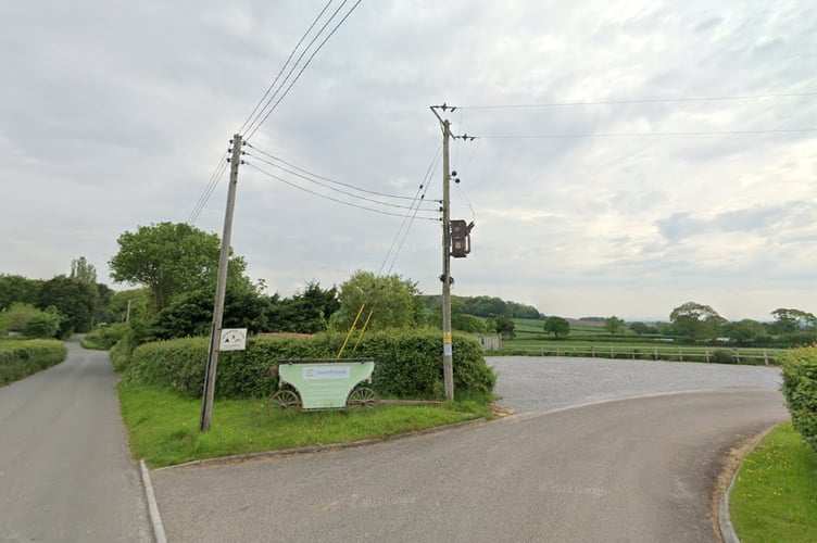 The entrance to Moorhouse Campsite, Holford, where another 100 caravans will be sited for Hinkley Point C workers.