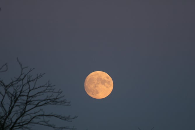 A 'blue moon' over the Quantock Hills.