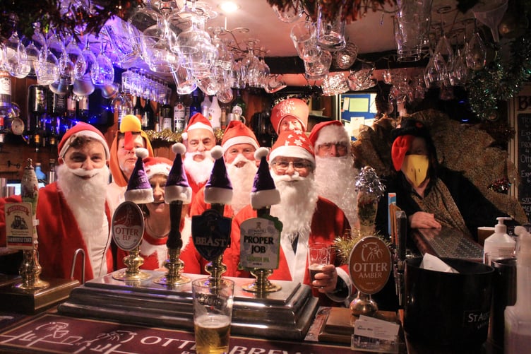 Santa Dash entrants from last year's Porlock late night Christmas shopping evening.