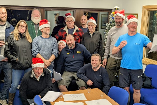 Lifeboat crews in Minehead have been warming up for their 'Carols in the Boathouse' performance on Friday.