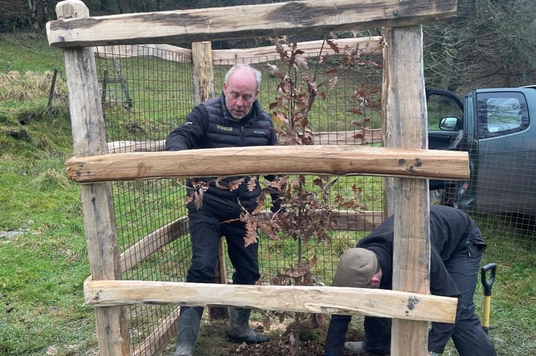 Exmoor woodland conservation team members Graeme McVittie (left) and Robin Offer at work.