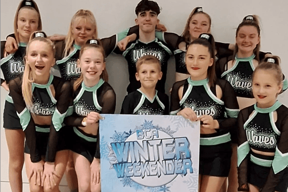 South Coast Waves took first place in a Blackpool cheerleading contest.