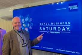 Minehead shop owner Keith Hunt a House of Lords reception to celebrate small businesses.