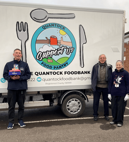Neil Bliss, John Irven and Marlene Mason from Quantock Foodbank.