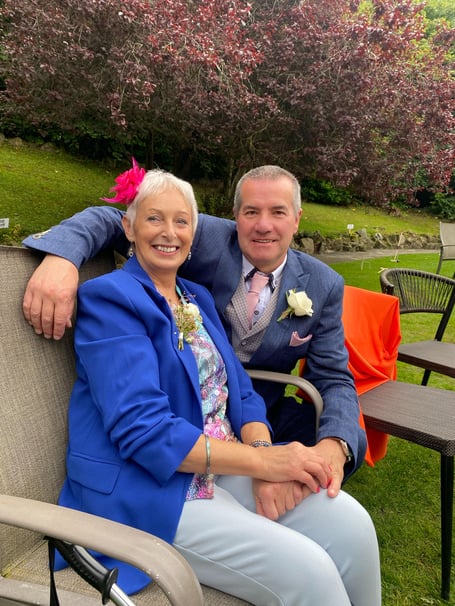 Kathy Prideaux, who has received a BEM for her services to the community of Allerford, pictured with partner Alan Leonard.