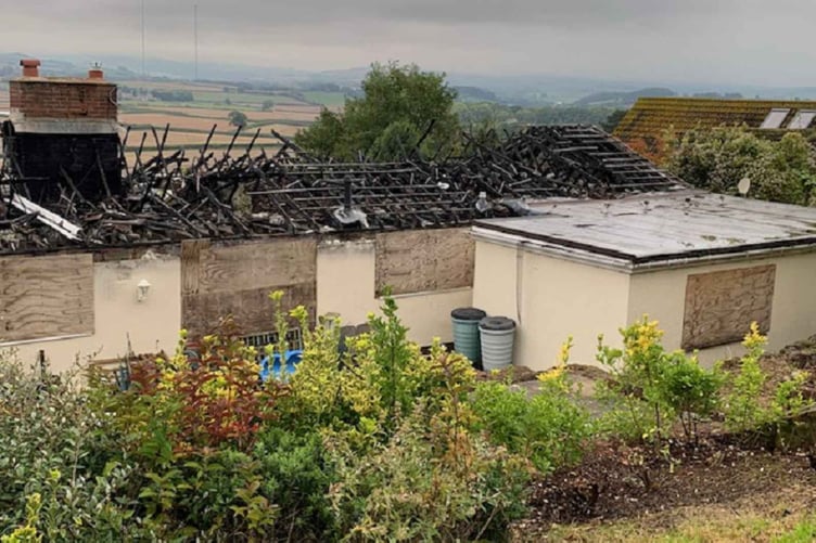 The bungalow in Five Bells, Williton, destroyed in a fire in 2022.
