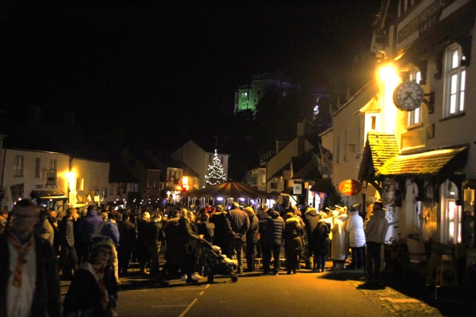 Festive fun in the centre of Dunster during the 2023 event.
