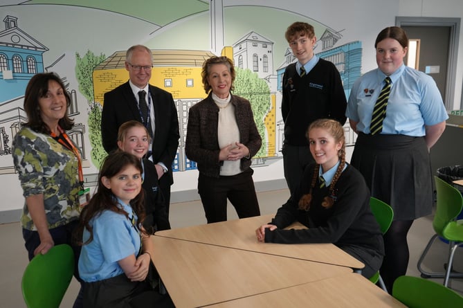 MP Rebecca Pow visited Kingsmead School to meet pupils and view newly completed school buildings