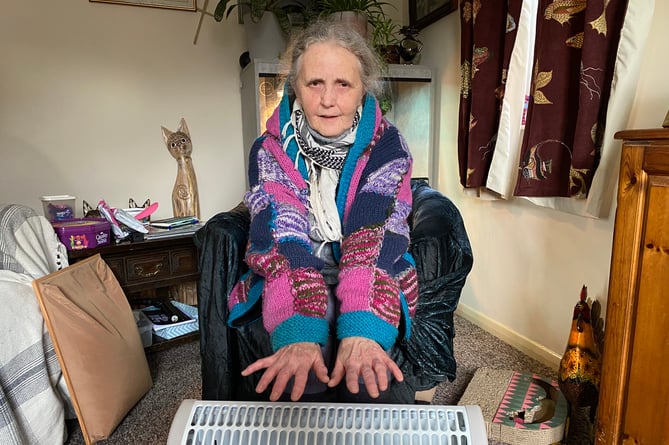 Mrs Mitchell and her husband have been left without central heating for over six weeks and are struggling to keep warm