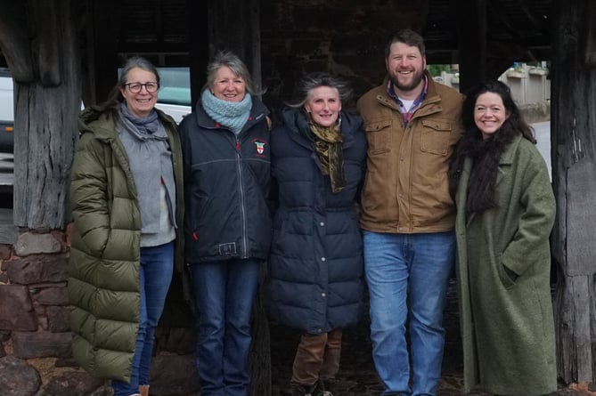 Some of the committee who will organise a new Dunster Christmas event are pictured at the village’s Yarn Market (left to right) Jeni Fender (Made in Dunster and curator of Dunster Museum), Fiona Harris (resident), Tessa Williams (Tessa's Tearoom and Dunster Parish Council), David Noad (Ellicombe Manor Cottages), and Claire Reeves (Reeves Restaurant). Members who were unable to attend the photocall were Nina Dodd (Dunster Living), Daniel and Loraine Hattingh (Luttrell Arms), Jane Deeming (Stag's Head), Angie Clark (Dunster VIllage Society), and representatives from National Trus's Dunster Castle and the West Somerset Railway.