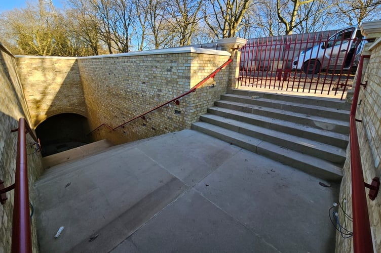 Handrails and a gate made by Exmoor's West Country Blacksmiths for the restoration of the Crystal Palace Subway, in London.