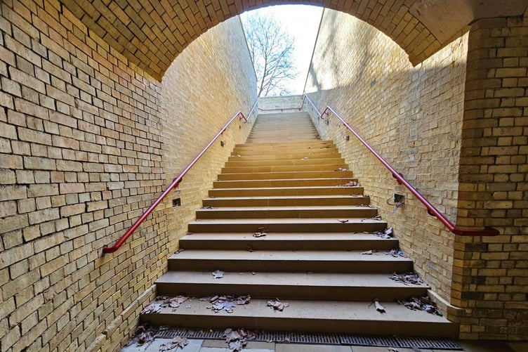 Some of the handrails made by Exmoor's West Country Blacksmiths for the restoration of the Crystal Palace Subway, in London.