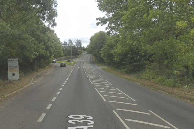 The Porlock Road junction with the A39 in Minehead.