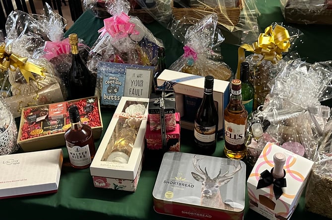 Some of the bingo prizes during a fund-raising evening in Withycombe Memorial Hall.