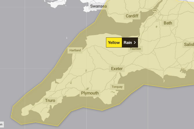 A two day warning for heavy rain has been issued