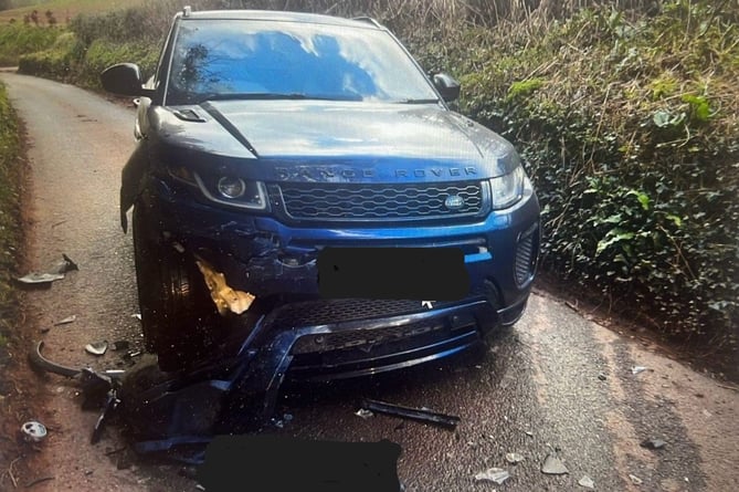 This Range Rover was hit by a BMW driver trying to escape police.