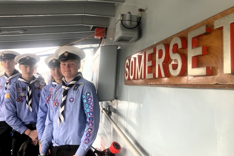 HMS Somerset welcomed Watchet Sea Scouts and Explorer Scouts.