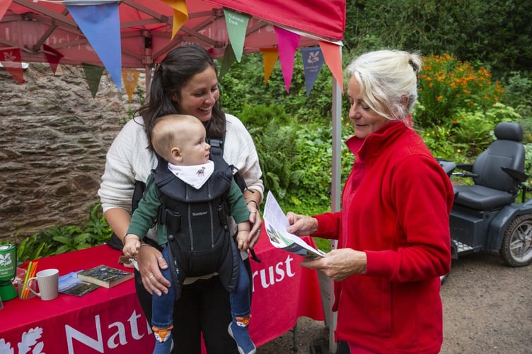 National Trust volunteers being welcomed to Fyne Court, on the Quantock Hills.