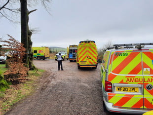 Questions at massive emergency services response to motorcyclist fall