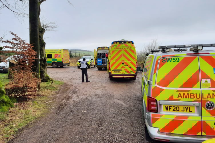 Several ambulances and police officers attended an off-road motorcycle accident on the Brendon Hills over the weekend.