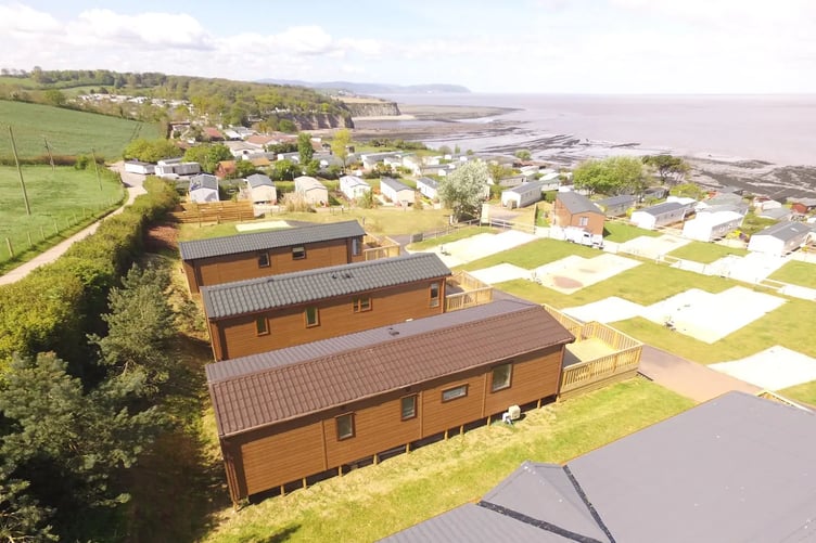 A view of St Audries Bay Holiday Club, on the coast between Watchet and Kilve.