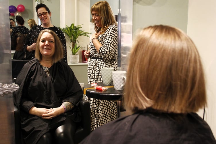 A new look for Donna Archer after her charity haircut.