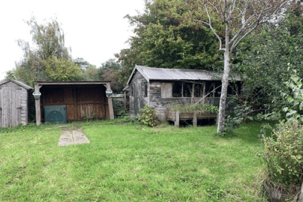 Outbuildings in the garden of the Seahorse Centre, which is to become a new Minehead Police Station.