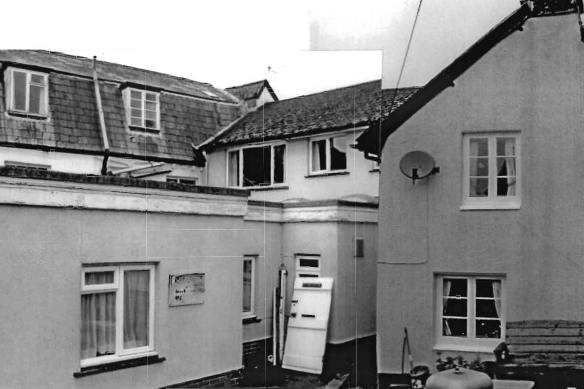 A rear view of the Dulverton High Street doctors surgery which was converted to affordable homes by Acorn Homes.