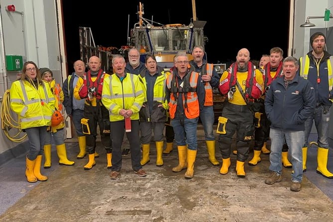 Minehead RNLI station's DZ Buoys shanty singers who have laid down a challenge to others around the Westcountry coastline.