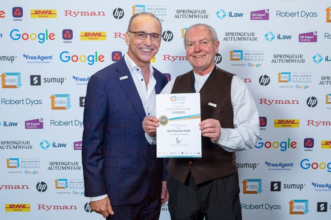 Minehead businessman Keith Hunt is up for a top accolade just days after being given an award by former Dragon's Den star Theo Paphitis