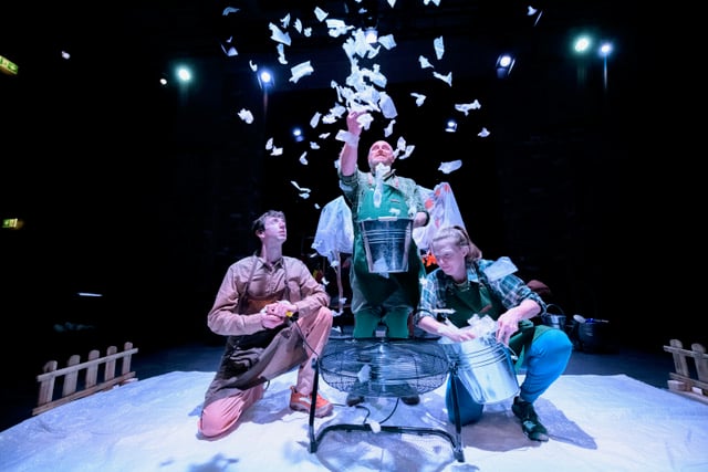 A scene from Little Bulb's touring production Four Seasons, which is being performed in Wiveliscombe.