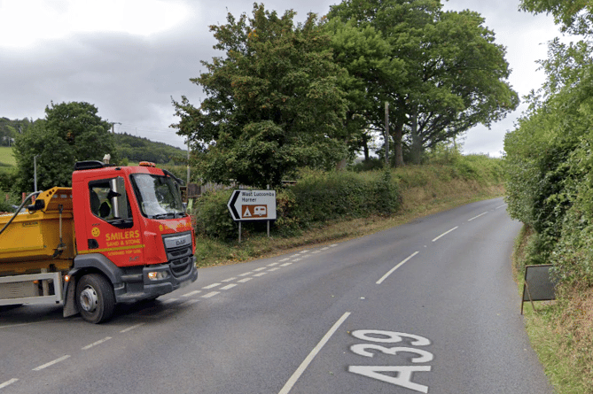 The Horner junction on the A39 near Porlock close to the scene of a two-vehicle crash on Tuesday.