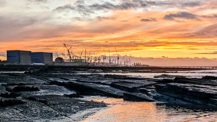 A view of the Hinkley Point C construction site on the West Somerset coast.