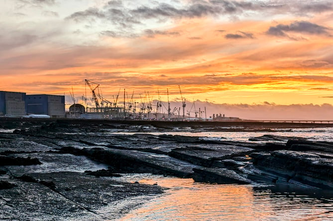 A view of the Hinkley Point C construction site on the West Somerset coast.