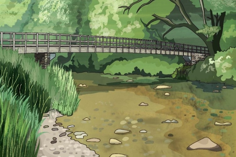 A computer-generated image of how the Great Bradley Bridge on Exmoor will look.