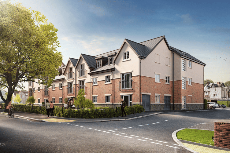 A view of how the rear of the proposed McCarthy Stone retirement block in Minehead would look.