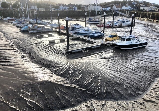 The current state of Watchet Marina as it fills with mud.