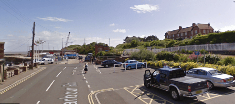 The Harbour Road car park next to Watchet Marina.