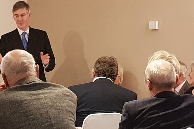 Sir Jacob Rees-Mogg speaking to West Somerset Conservatives in Minehead.