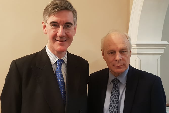 MP Sir Jacob Rees-Mogg (left) visited West Somerset to support local MP Ian Liddell-Grainger.