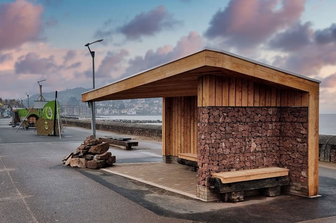 One of the new seafront shelters