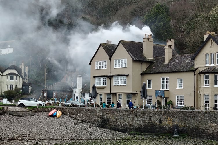Fire engines raced to respond to the blaze