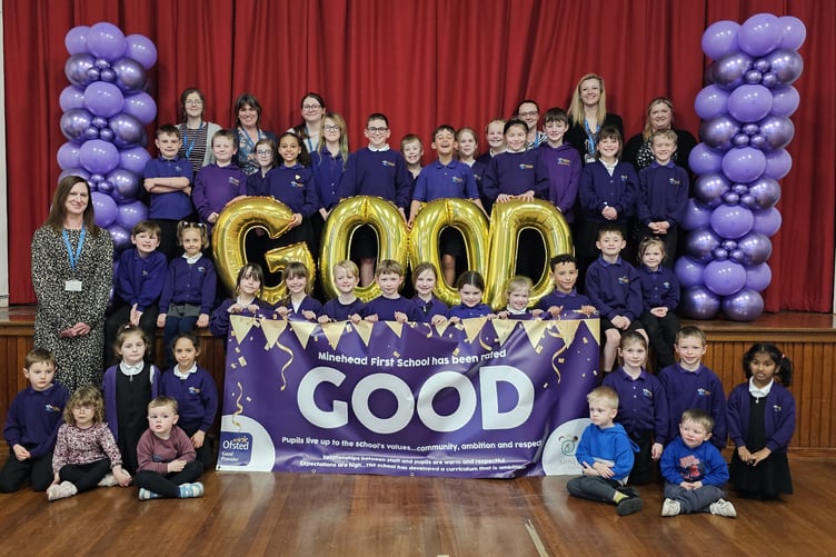 Minehead First School has celebrated its first 'good' Ofsted rating since 2012