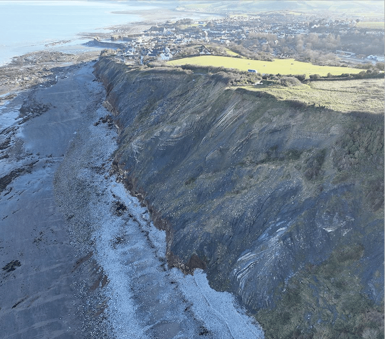 Coastal erosion to the west of Watchet.