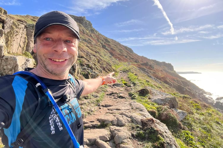 Steve Goodman-Monger during his South west Coast Path run for charity in 2022.