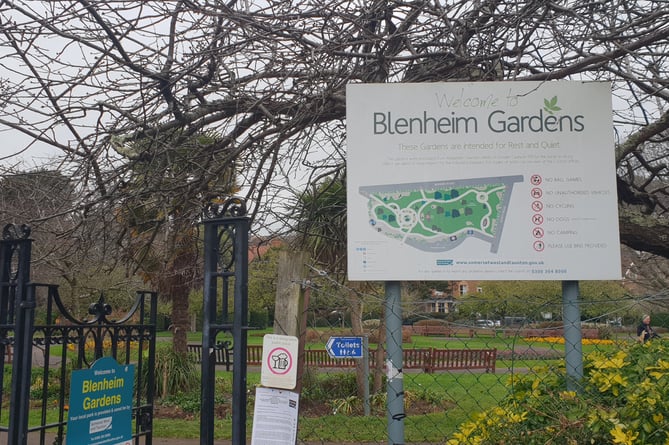Responsibility for nightly locking of Blenheim Gardens, Minehead, is being taken over by the town council.