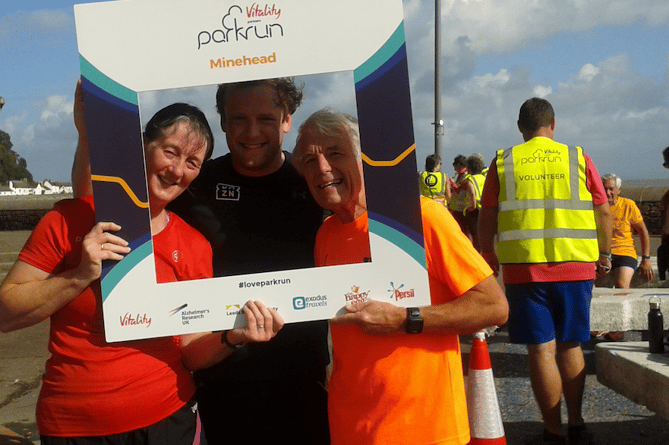 Richard and Nora Maw with their son Thomas at a Minehead Parkrun event.