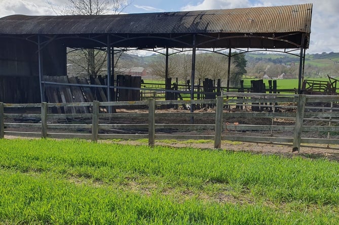 Police are appealing or information after this barn near Wiveliscombe was destroyed in an arson attack on March 17.